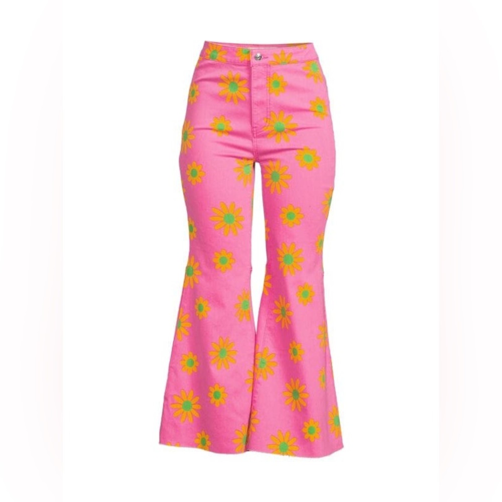 FREE PEOPLE
Floral Cropped Bootcut Jeans 28 NWT